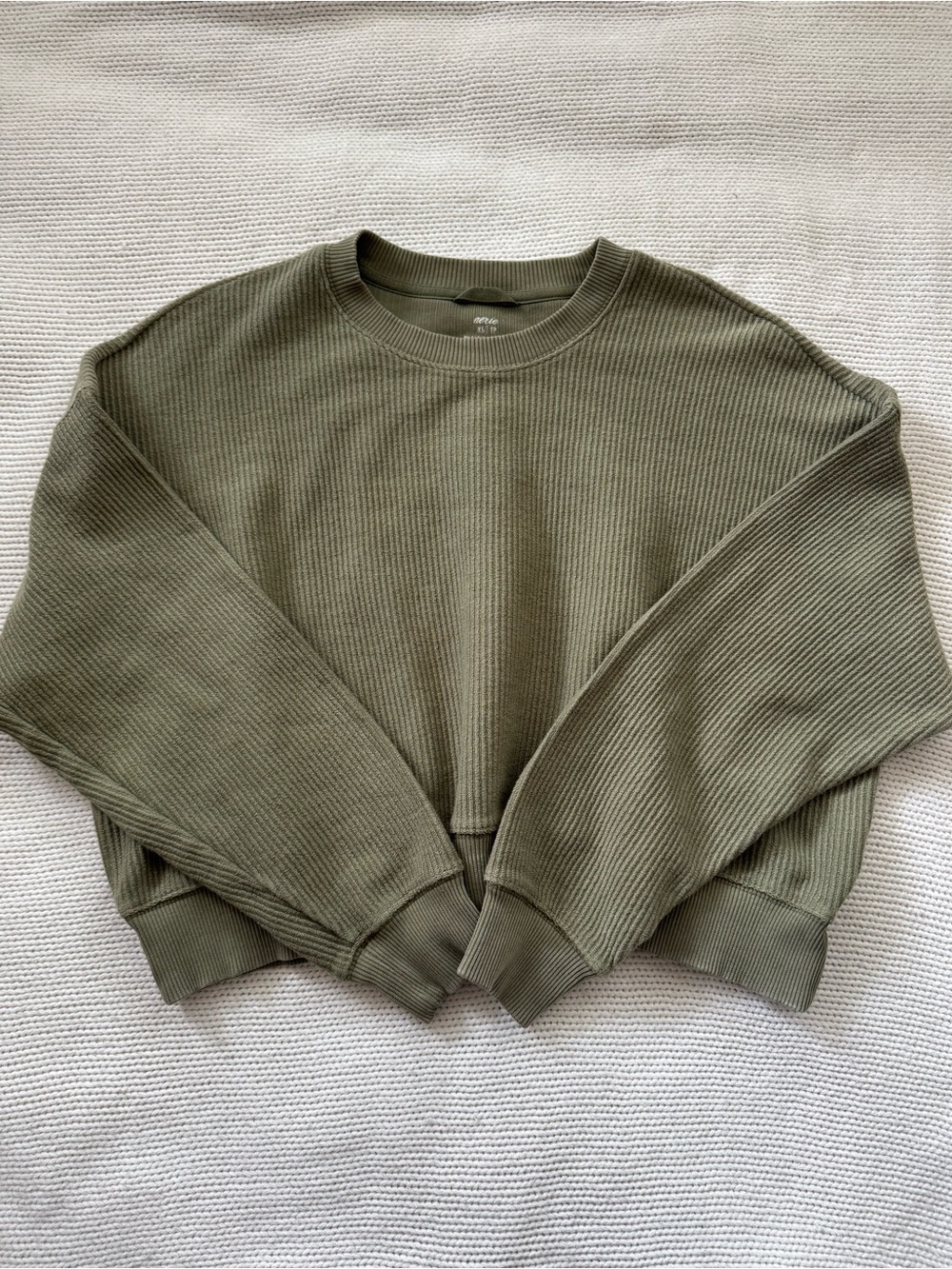 Aerie Sage Green Ribbed Top